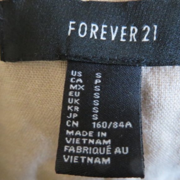Forever 21 Linen Shirt Jacket Small Tan (K328) - Picture 3 of 4